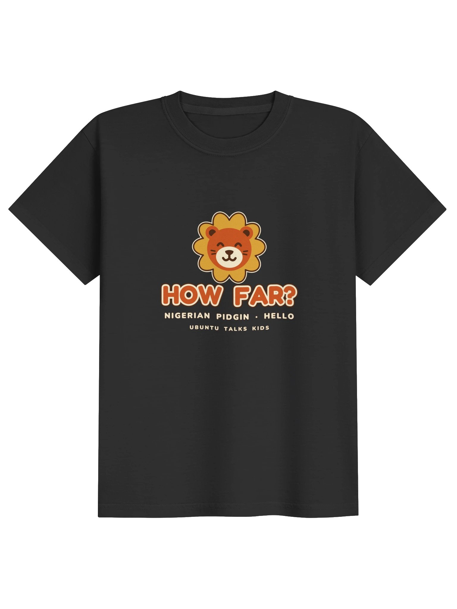 Hello Safari — HOW FAR? | Nigerian Pidgin Kids Heavyweight Tee product image (1)