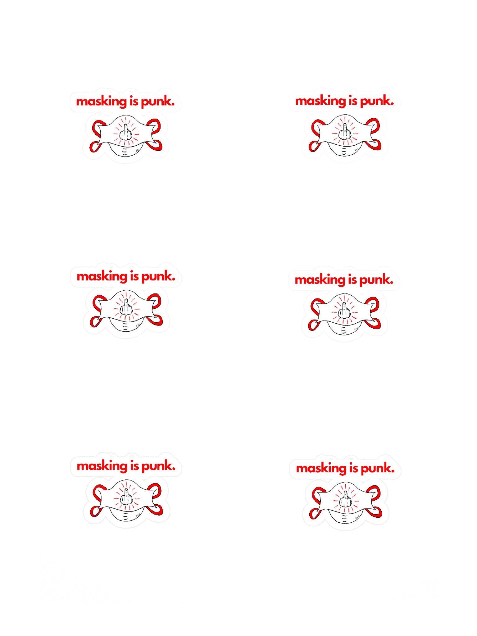 Masking Is Punk sticker 6 pack product image (3)