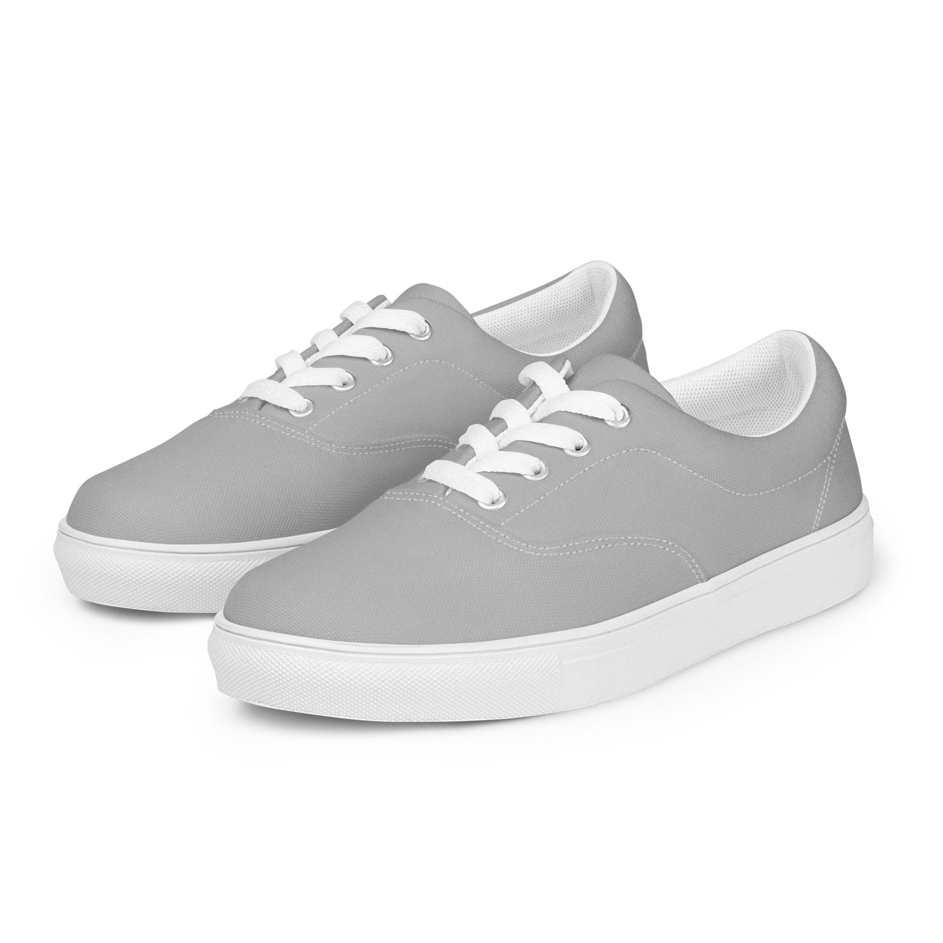 Sleek Gray Lace-Up Canvas Shoes product image (8)