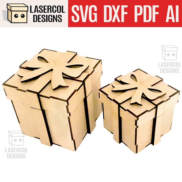 Gift Box (Two Sizes) - Laser Cut Files product image (1)