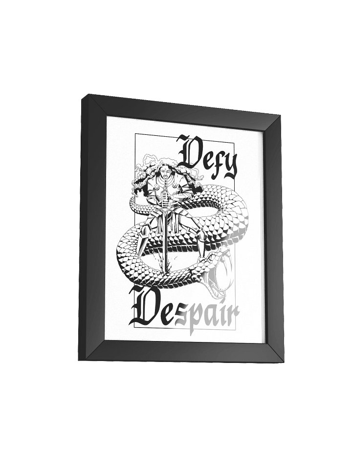 DEFY DESPAIR framed poster (B&W) product image (6)