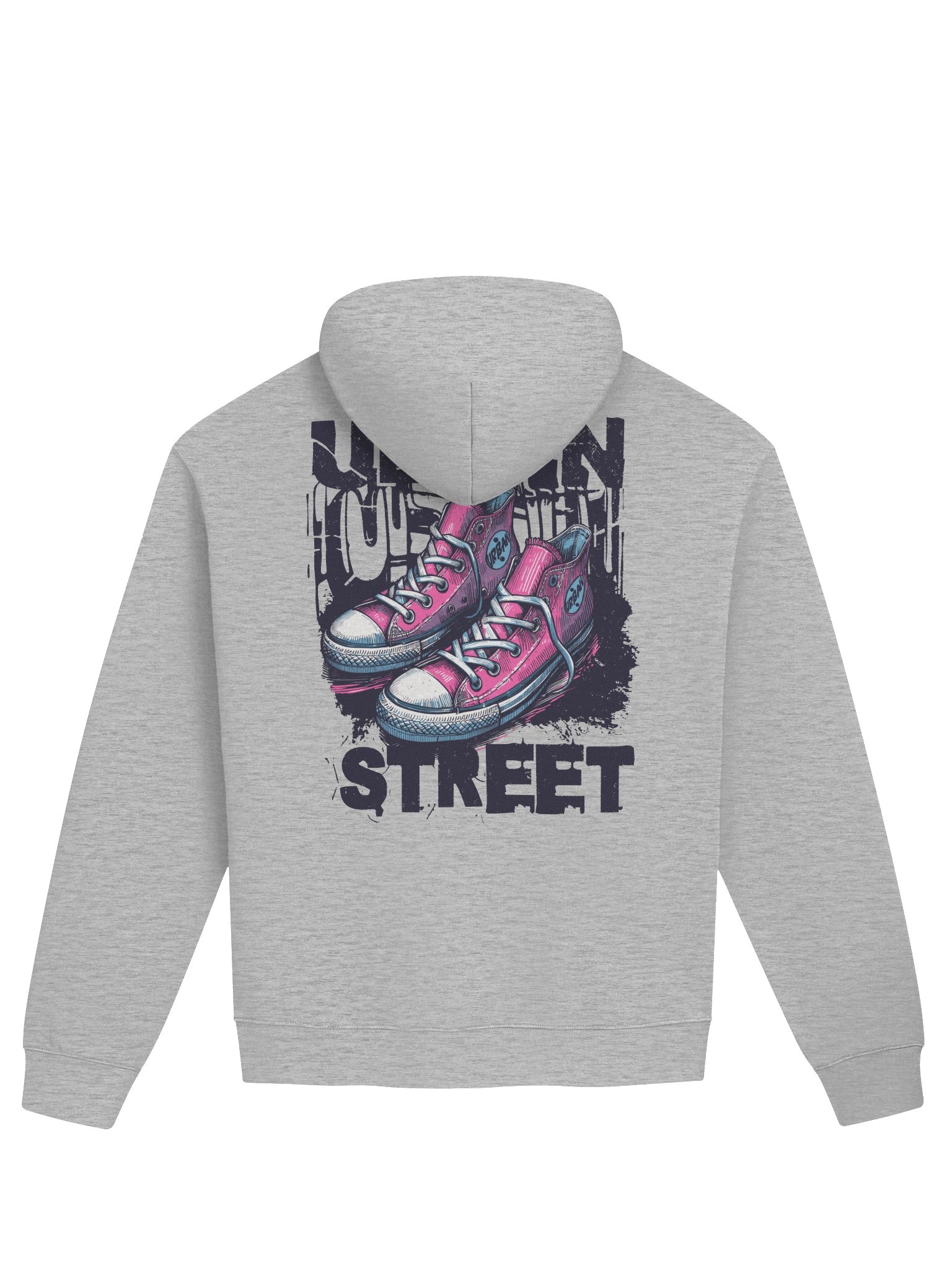 Urban pink Street Graphic Hoodie — Distressed Sneaker Street Art Design product image (3)