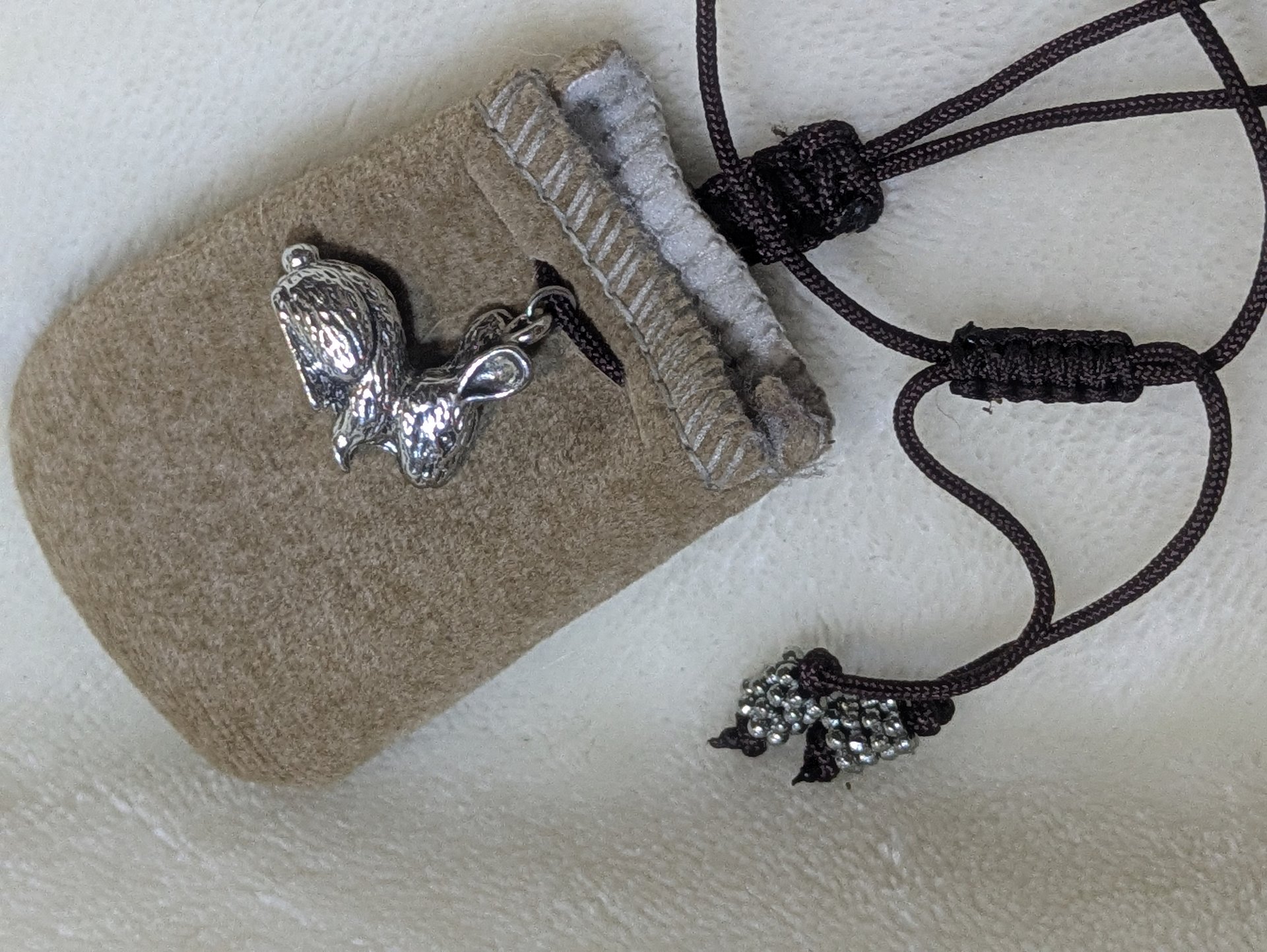 Silver Hare Adjustable Pouch Necklace product image (2)