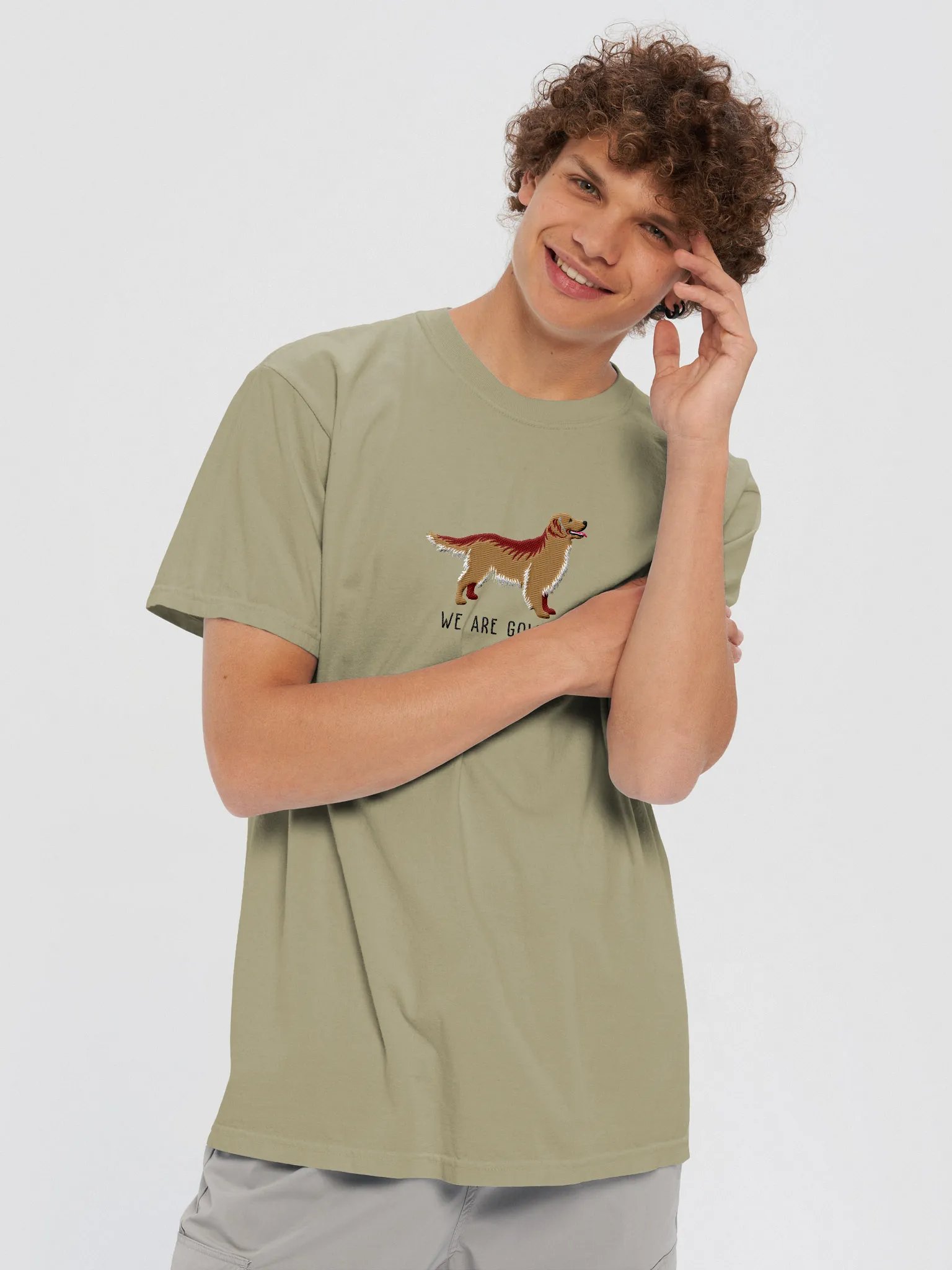 We Are Golden T-Shirt(Embroidered) of a Golden Retriever product image (2)