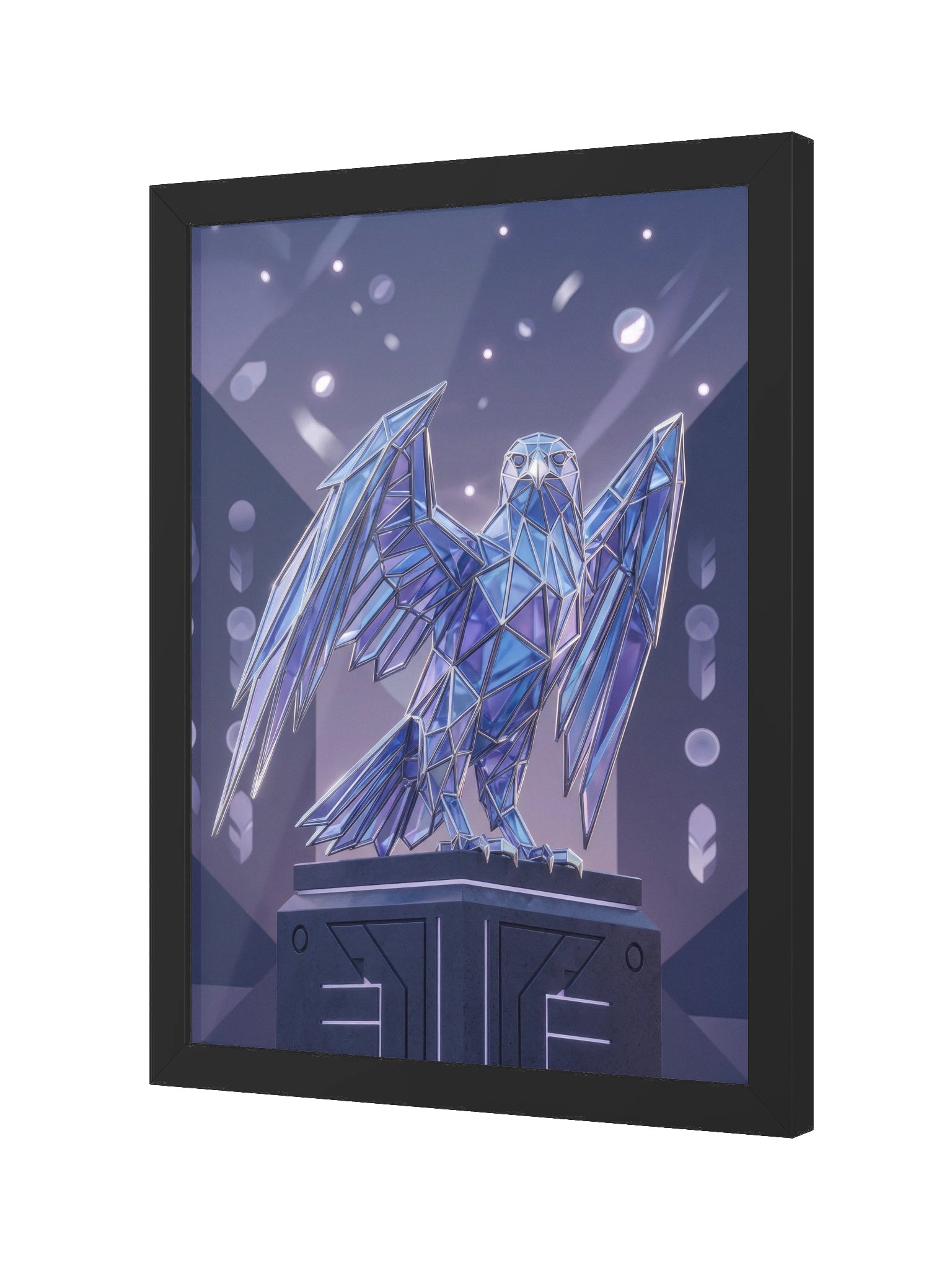 Geometric Metallic Falcon Framed Poster - Neo-Deco Wall Art product image (2)
