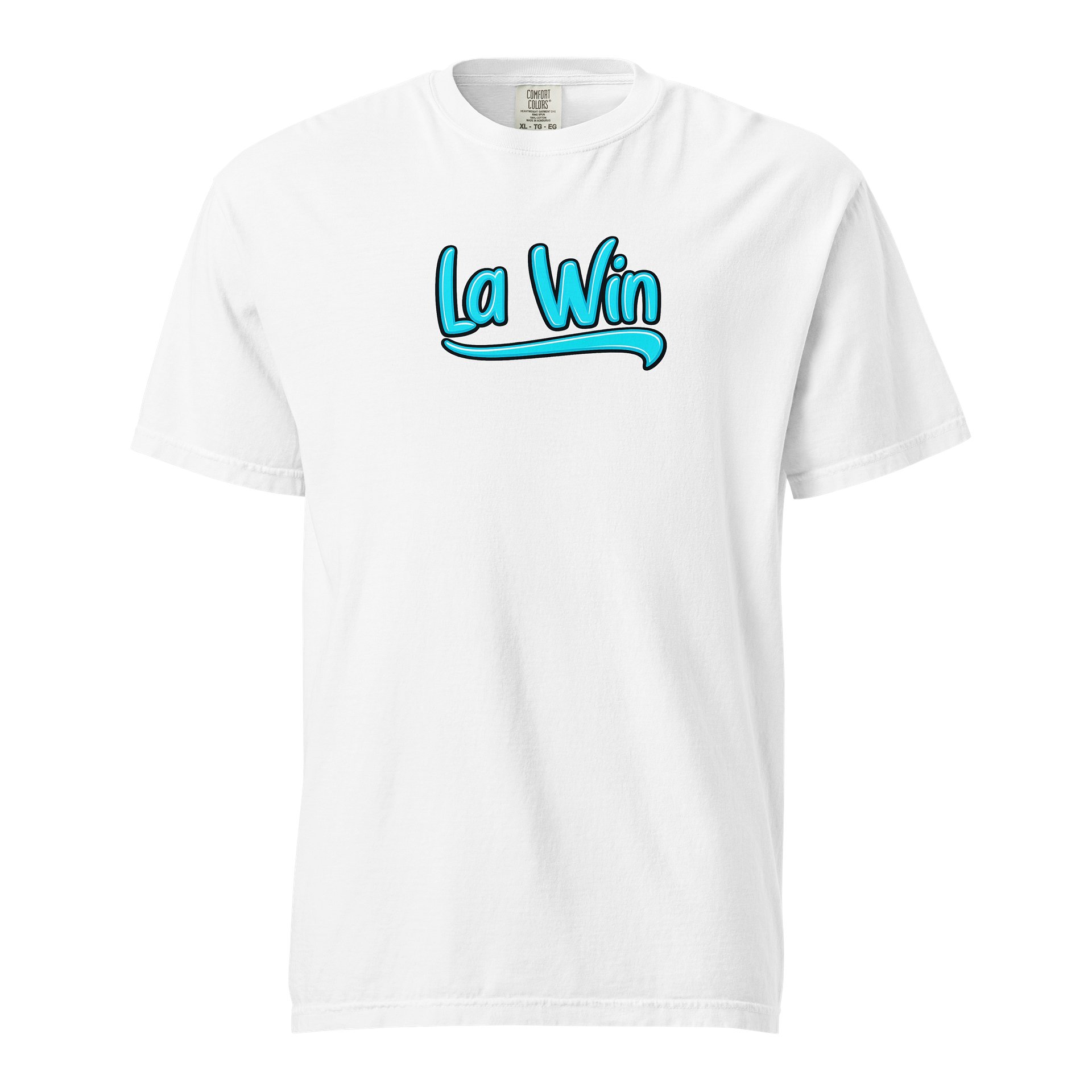 T-Shirt blanc « La Win » bleu turquoise product image (1)