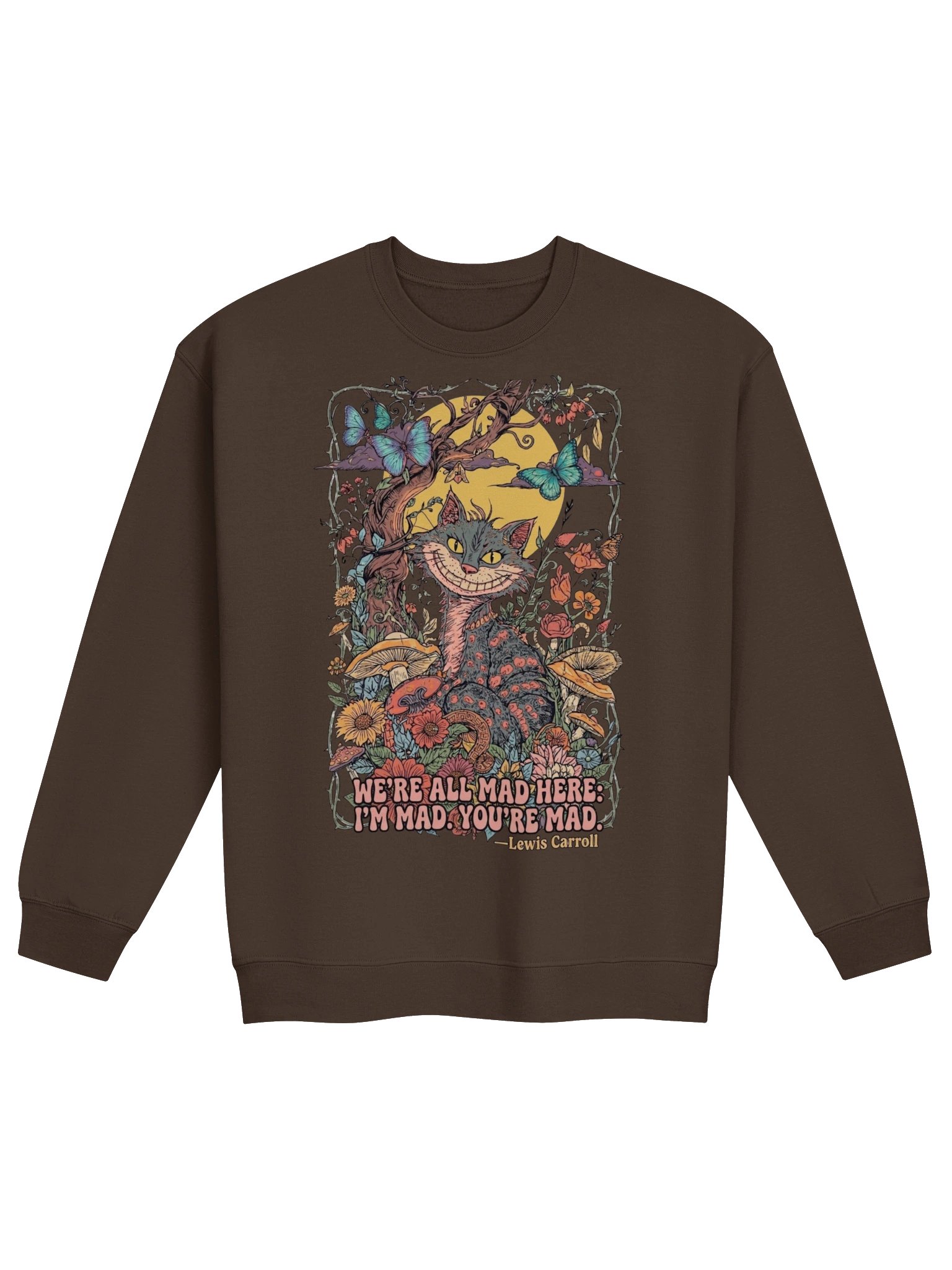 We’re All Mad Here Cheshire Cat Sweatshirt, Psychedelic Wonderland Crewneck product image (2)