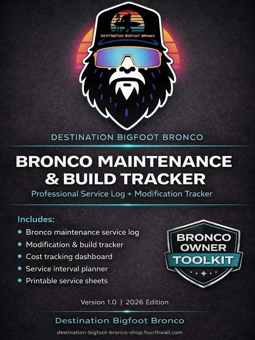 Tier 1 — Digital Download Bronco Maintenance Starter Toolkit Service Log product image (1)