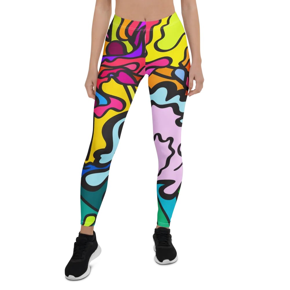 Vibrant Swirl All-Over Leggings - Wave at Sunset product image (1)
