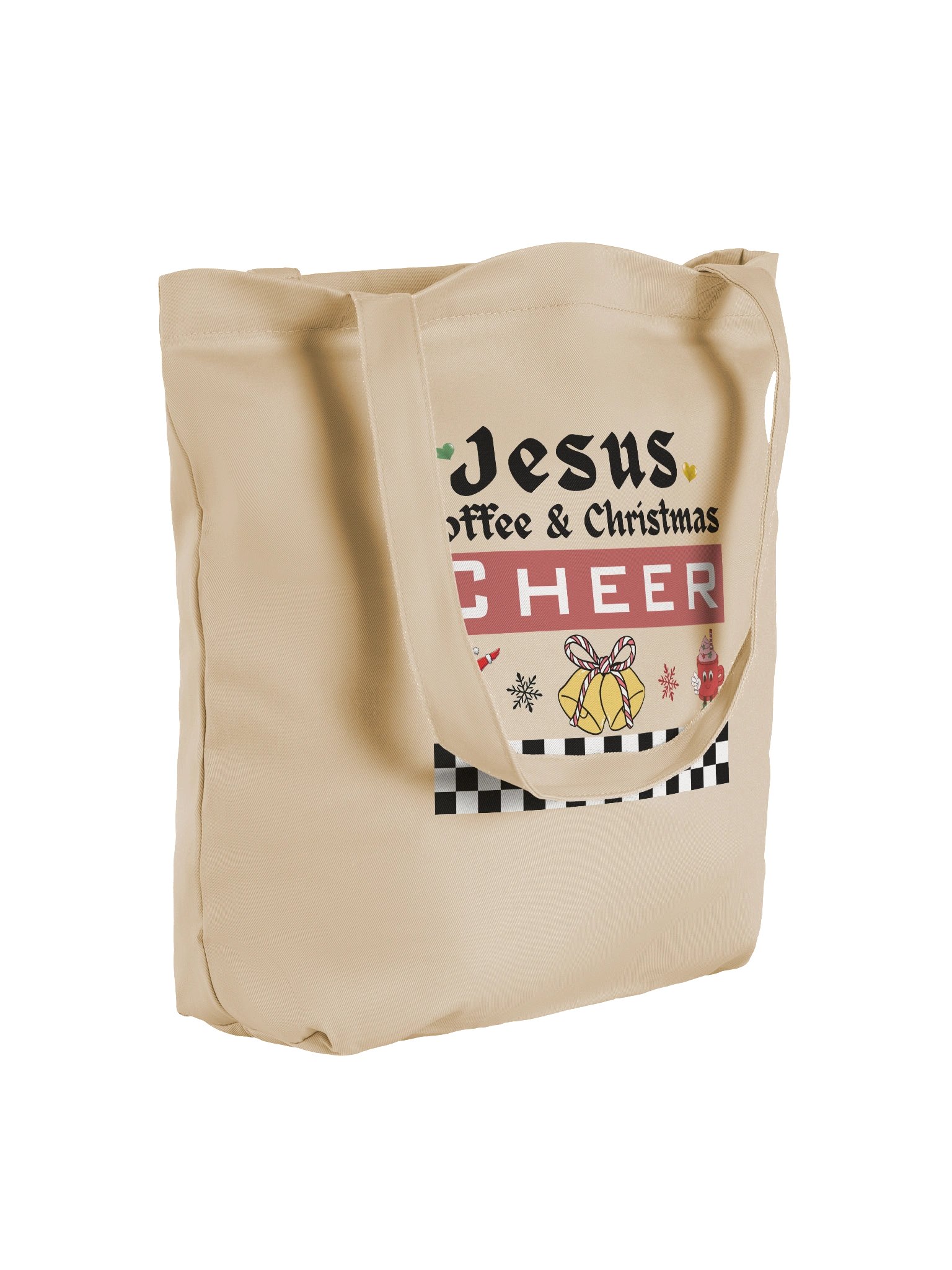 Jesus, Coffee & Christmas Cheer Tote | Christian Organic Lover Gift | Faith Holiday Gift for Believers & Moms product image (3)