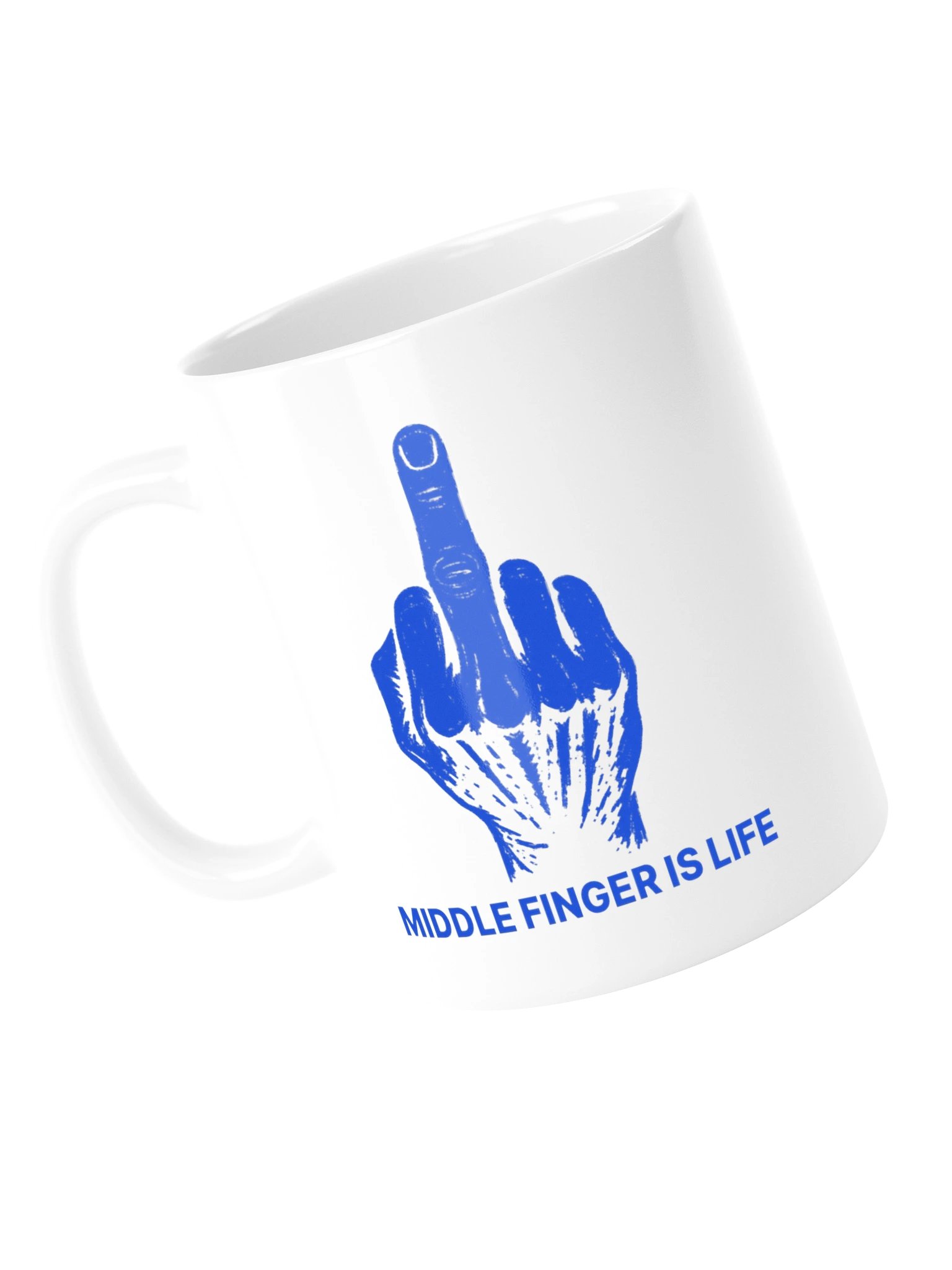 No ShopCo Middle Finger White Glossy Mug - Royal Artwork product image (5)