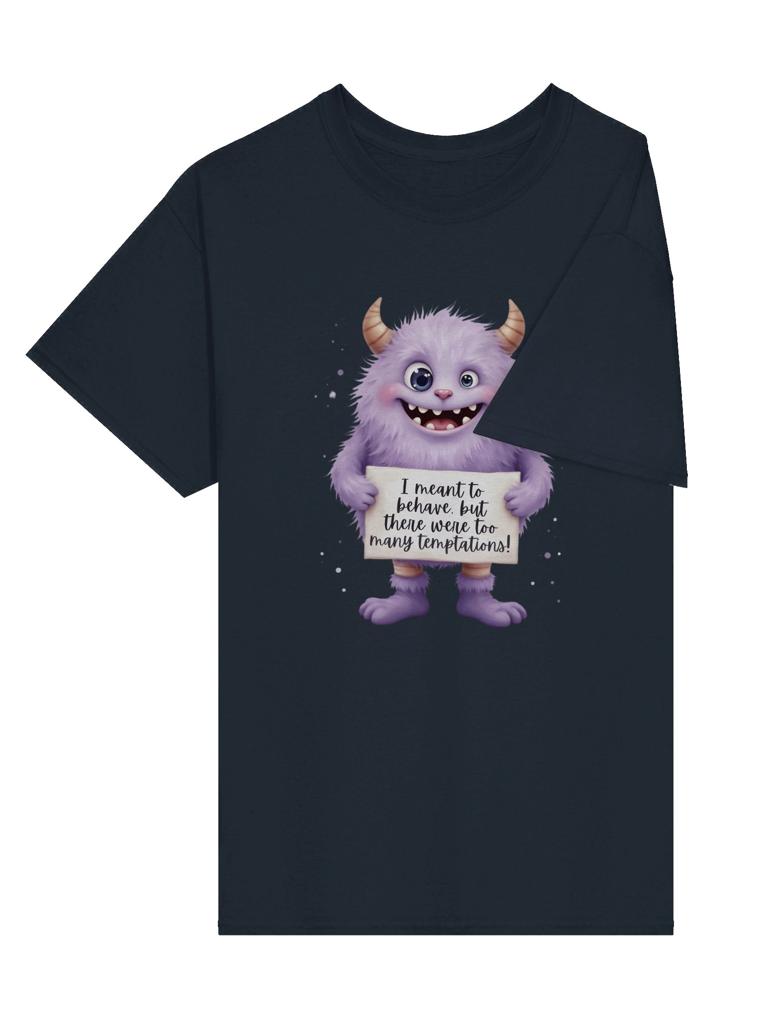 Purple Monster "Too Many Temptations" Sarcastic Tee | Funny Confession Shirt for Women | Relatable Humor Apparel product image (7)