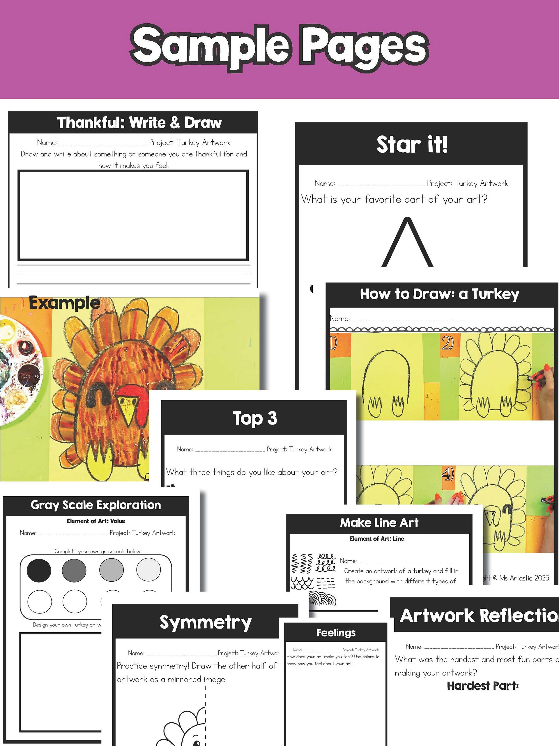 Thanksgiving Art Project Turkey Art Lesson Thanksgiving Art Activity K to 3 product image (9)