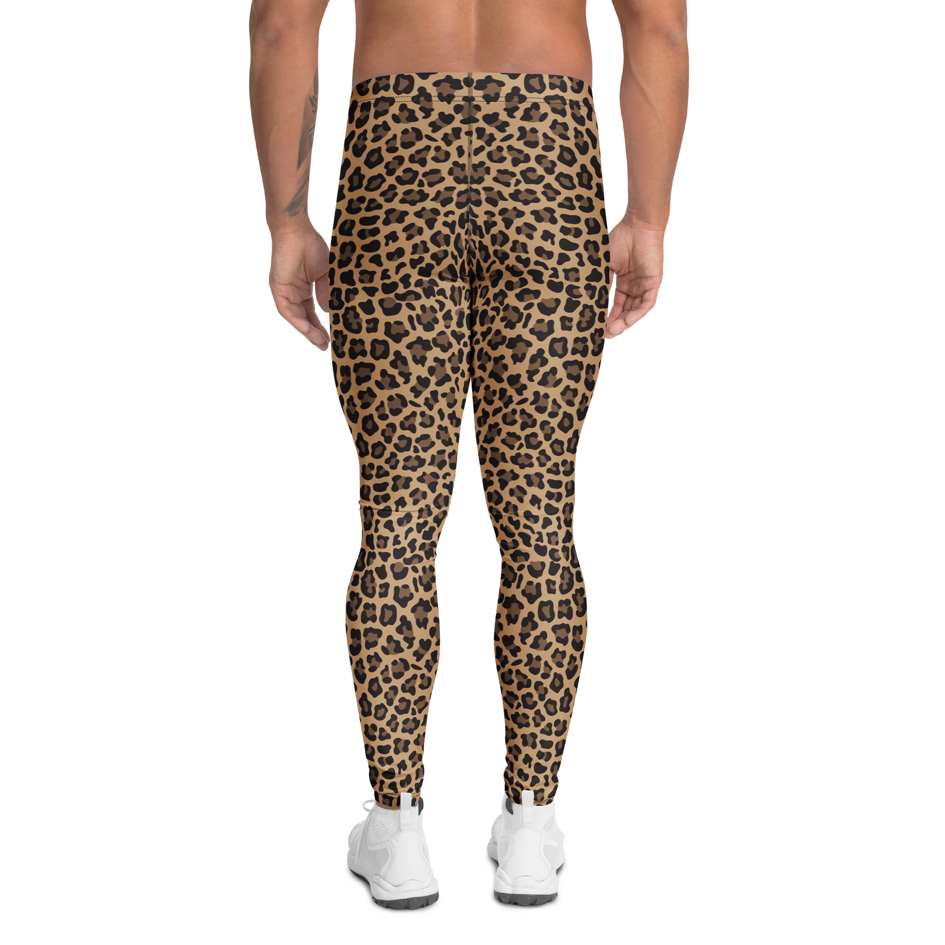 Comfortable Men's Leggings with Bold Brown Leopard Print product image (2)