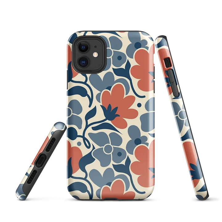Blue Coral Floral Tough iPhone Case product image (1)