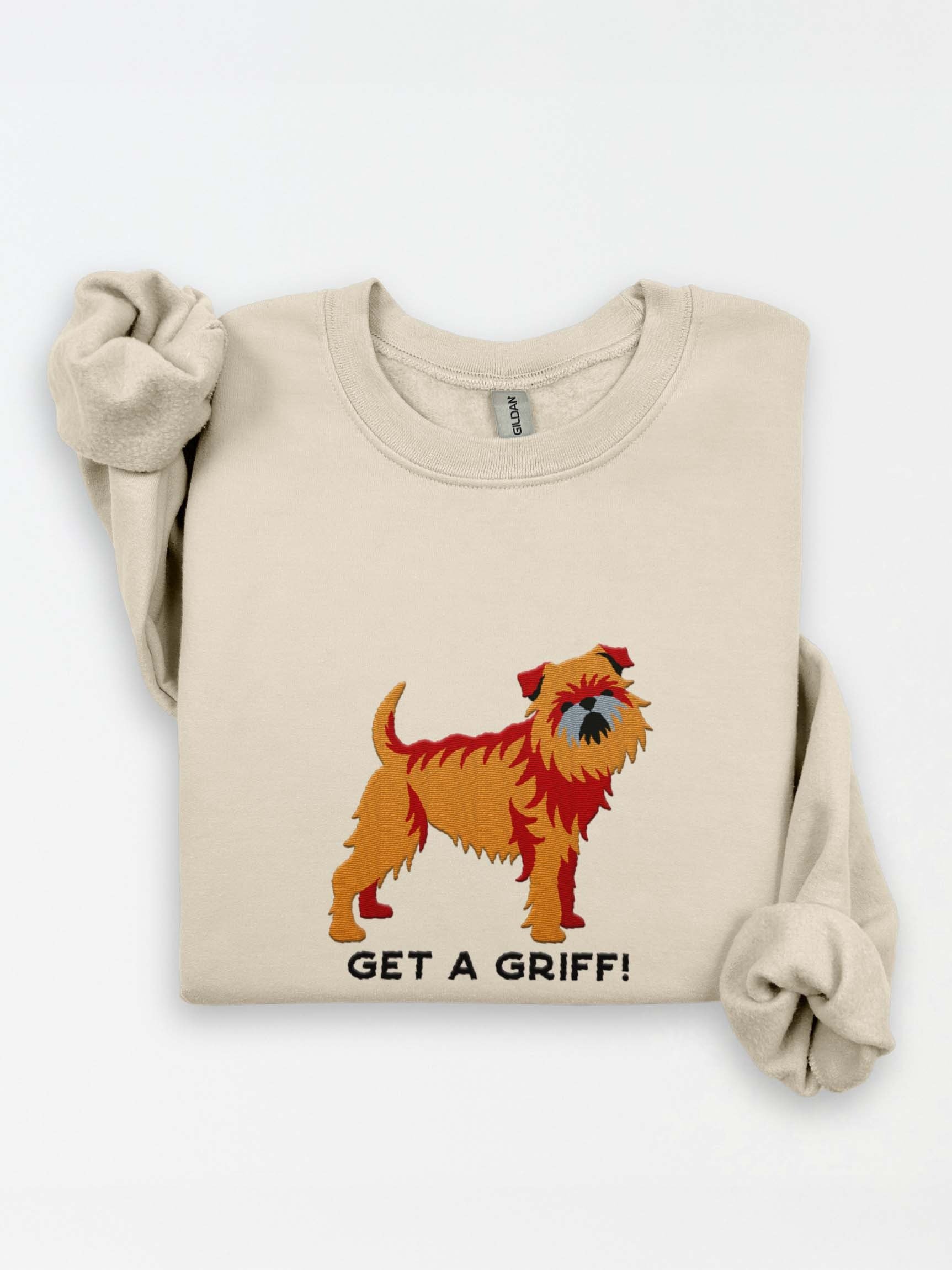 Get a Griff Sweatshirt (Embroidered) of a Brussels Griffon(Tan) product image (1)