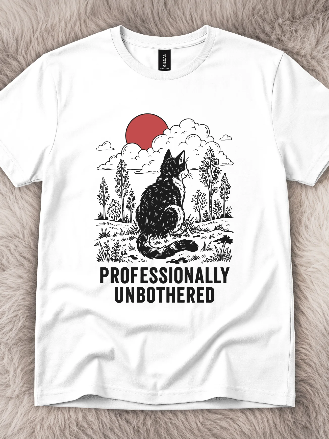 Professionally Unbothered Tuxedo Cat Shirt product image (1)