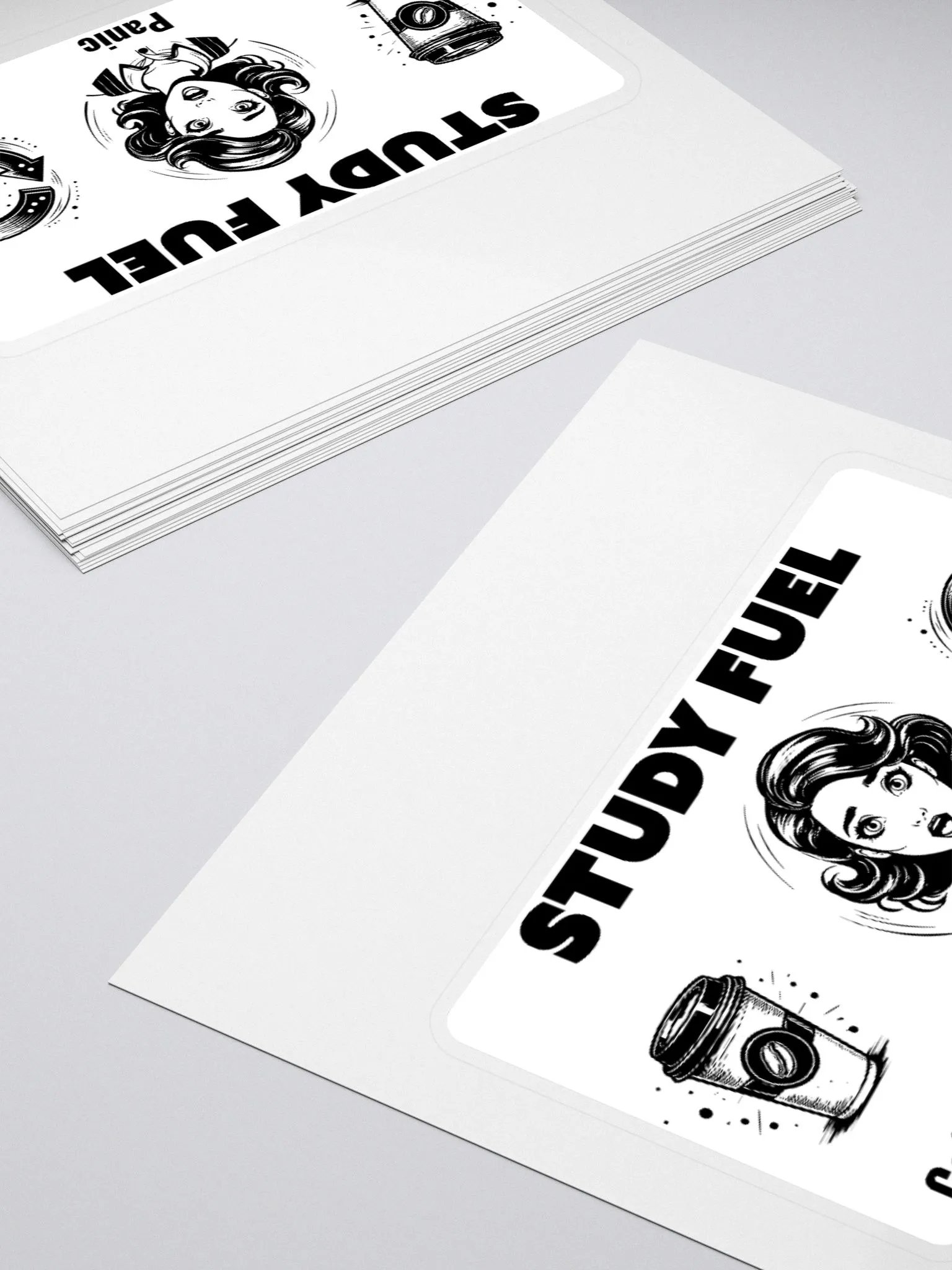 Study Fuel: Coffee Panic Repeat Funny Coffee Lover Sticker product image (10)
