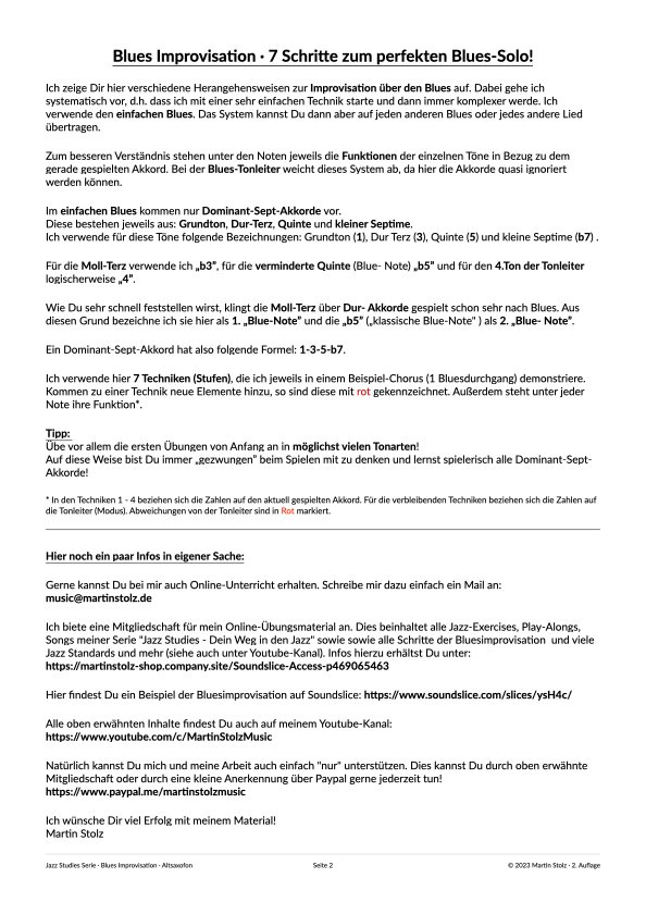7 Schritte zum perfekten Blues Solo - Altsaxofon product image (2)
