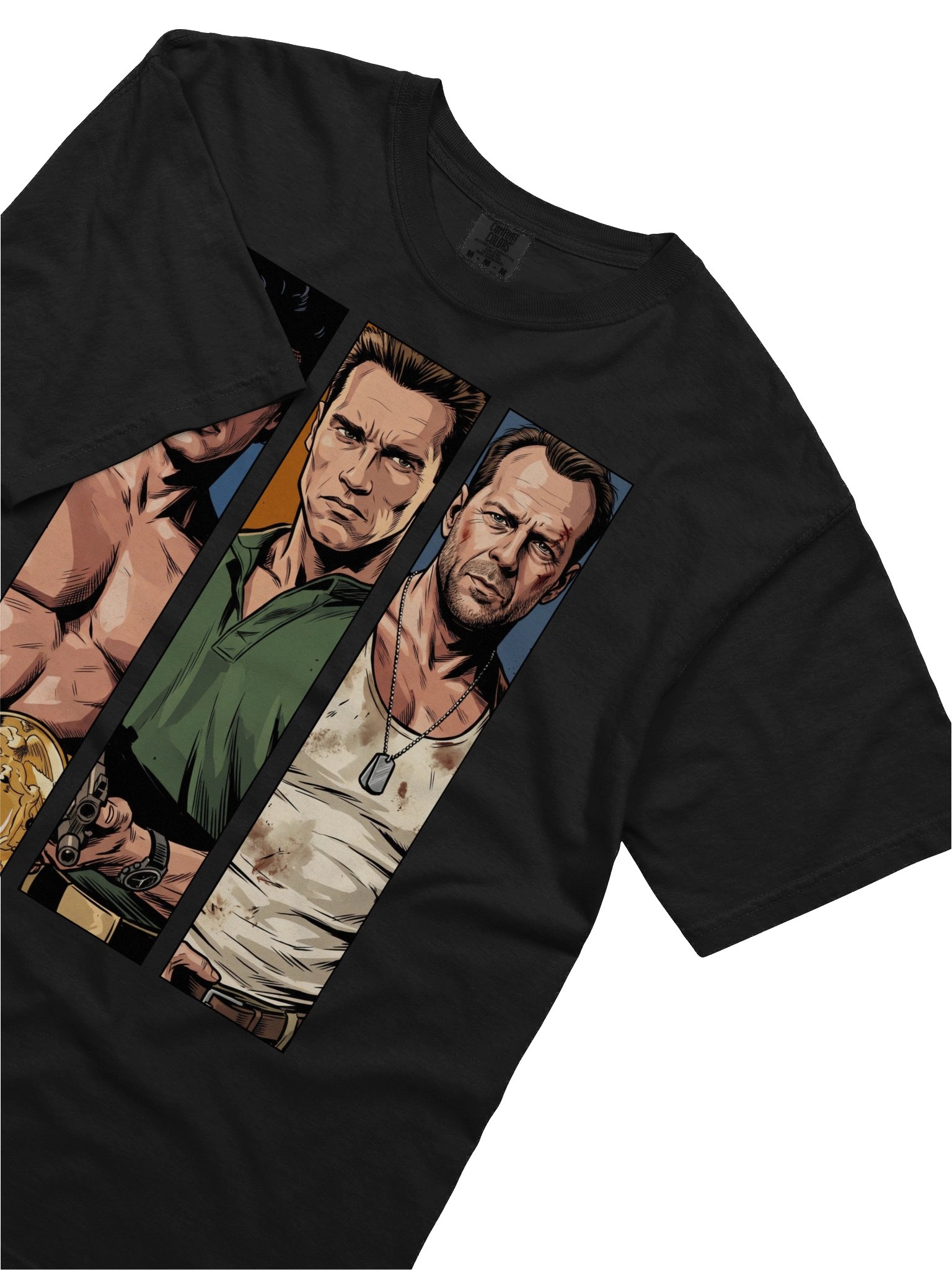Stallone, Schwarzenegger, Willis Action Trio T-Shirt product image (2)