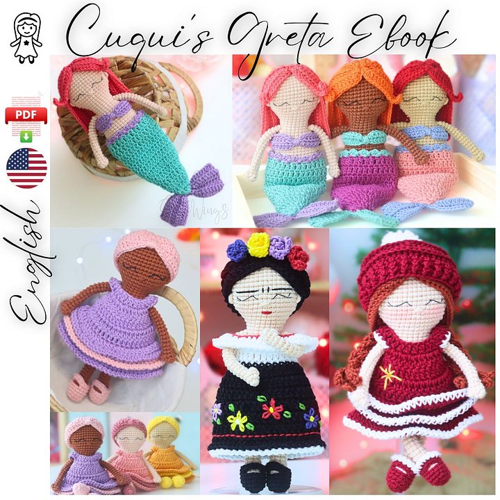 CUQUISGRETA COLLECTION EBOOK: Amigurumi Body Base Pattern + 4 Essential Doll Designs (Digital Download) product image (1)