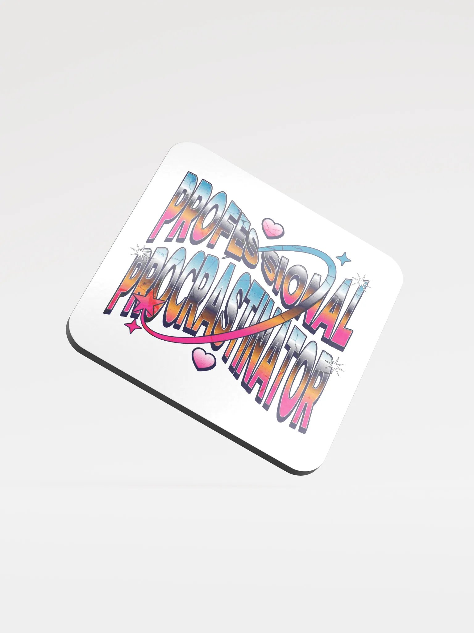 Professional Procrastinator Glossed Cork Coaster product image (2)