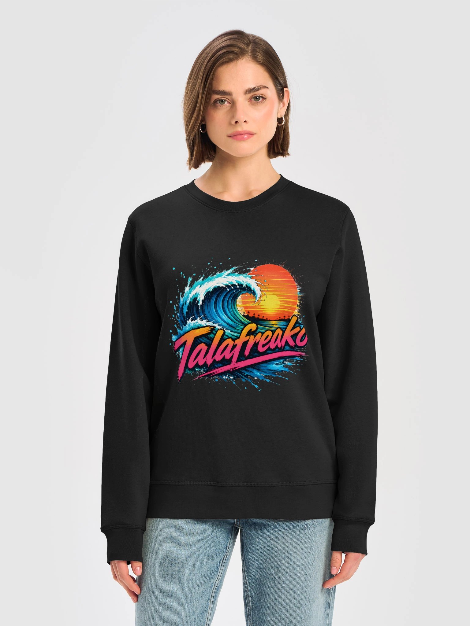 Talafreako Big Wave Neon Sunset Surf Sweatshirt product image (5)