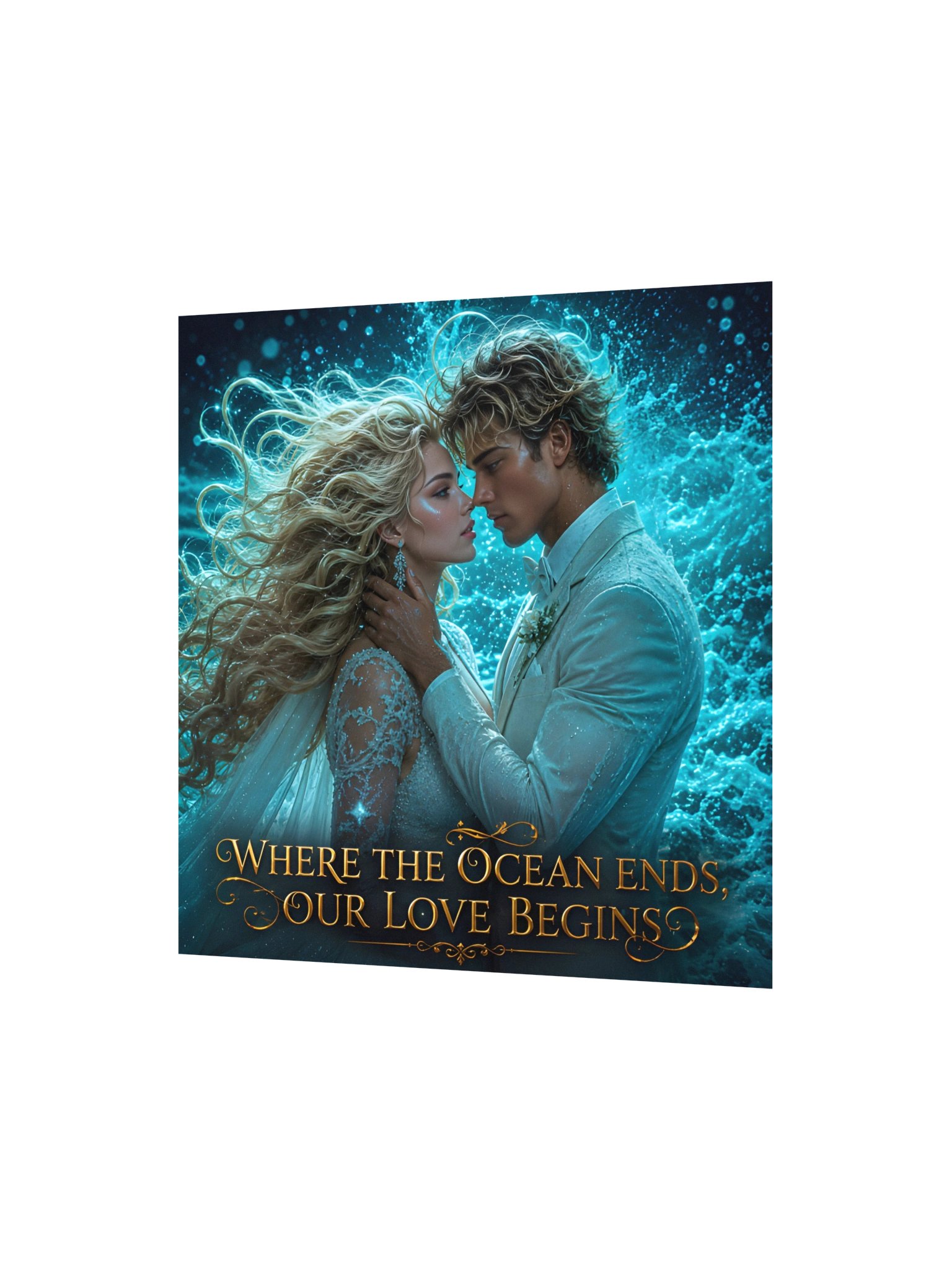 Where the Ocean Ends Our Love Begins Romantic Ocean Couple Wedding Fantasy Art Gift product image (4)