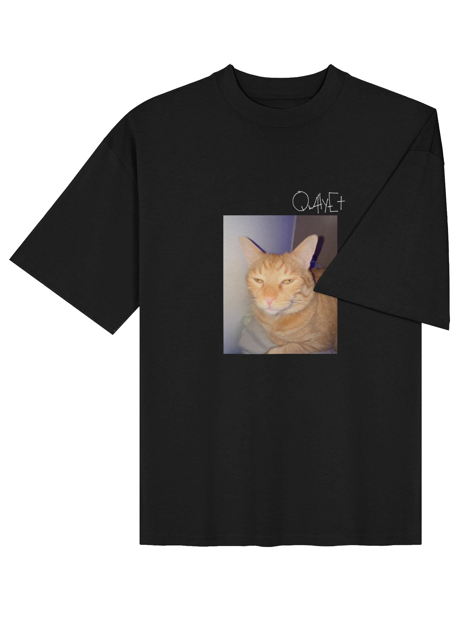 QWHYET LITTY KITTY Oversized Tee (WHITE LOGO) product image (4)