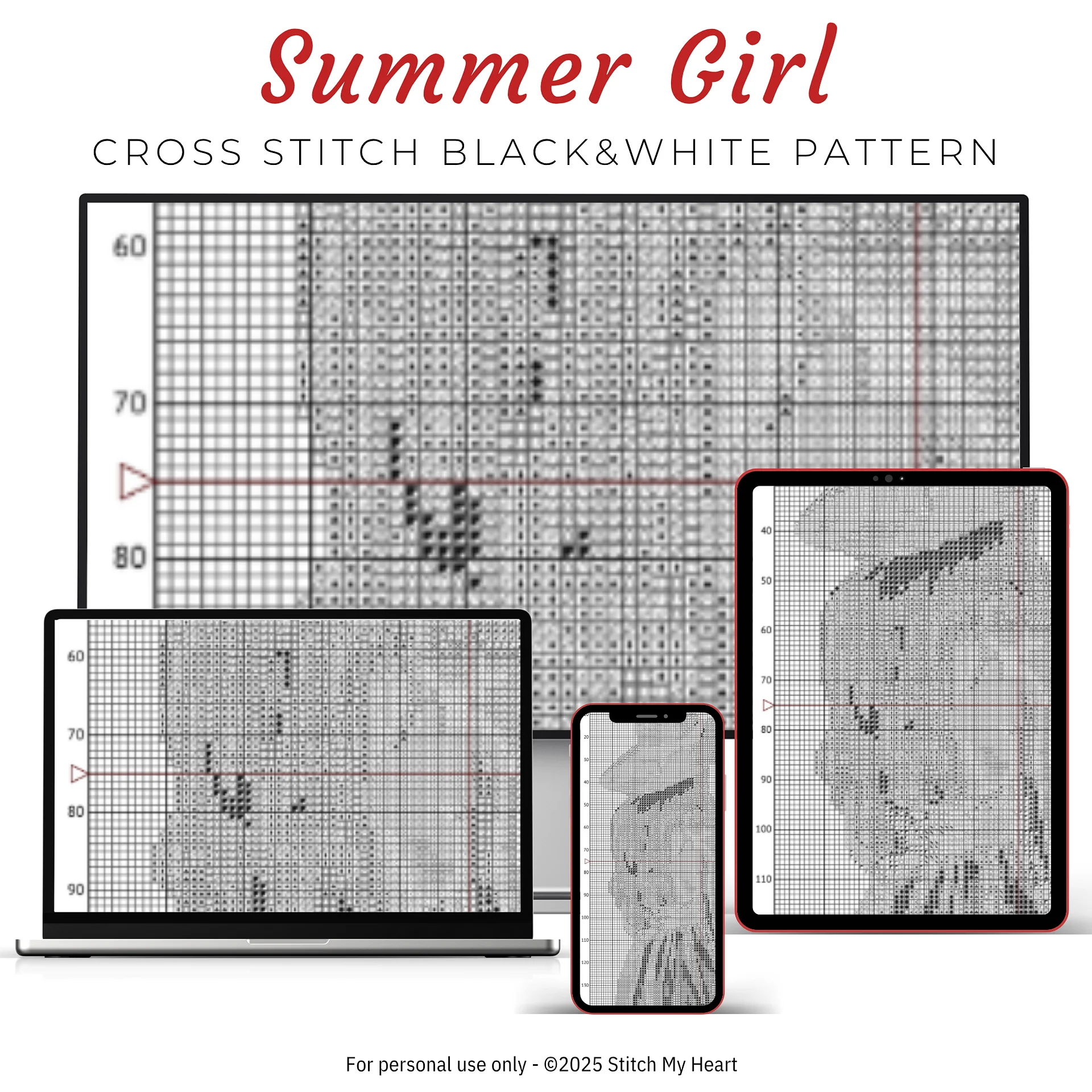 Summer Girl With Flowers Cross Stitch Pattern product image (4)