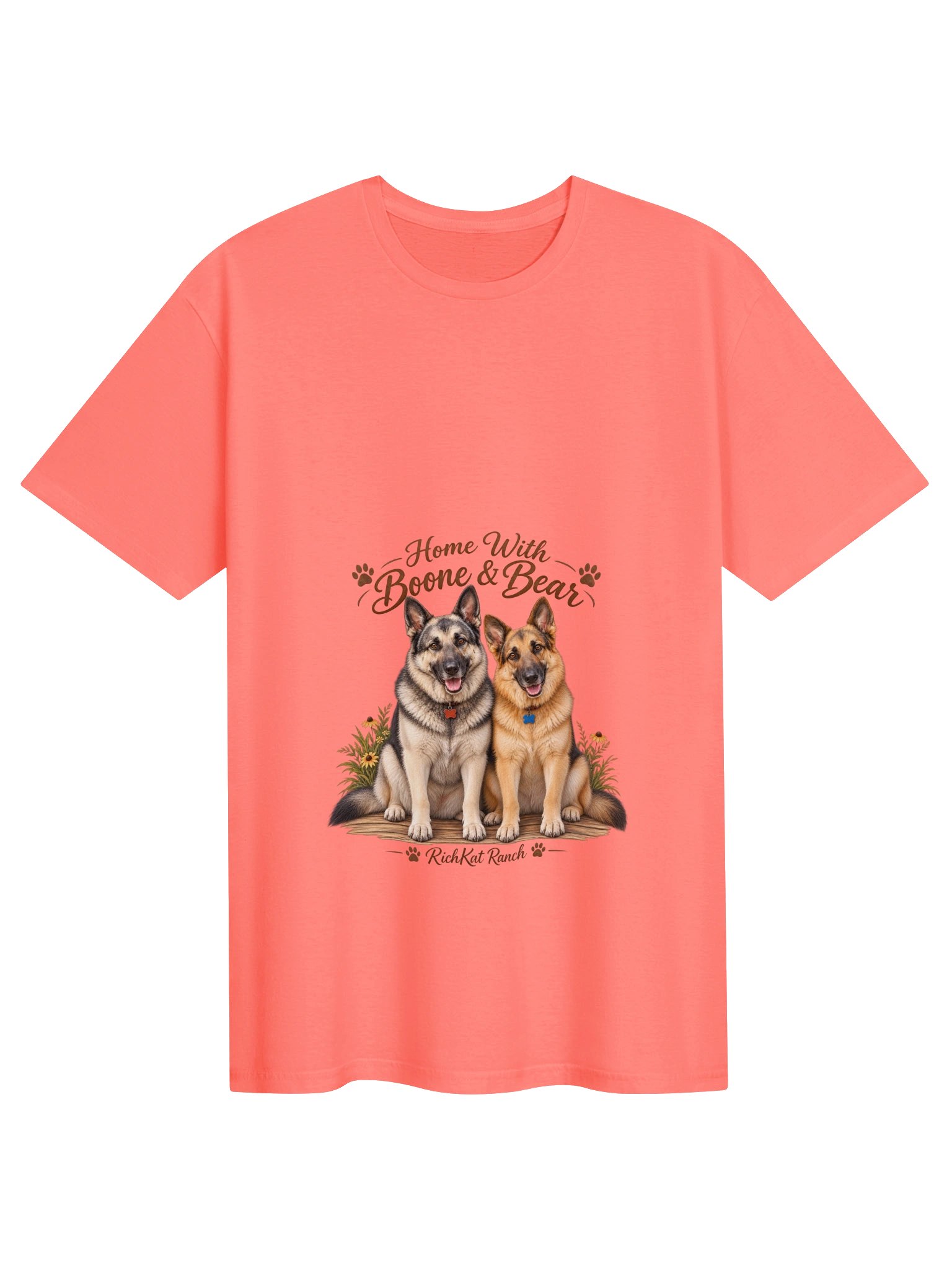 Home With Boone & Bear — Softstyle Paws and Flowers T-Shirt product image (51)