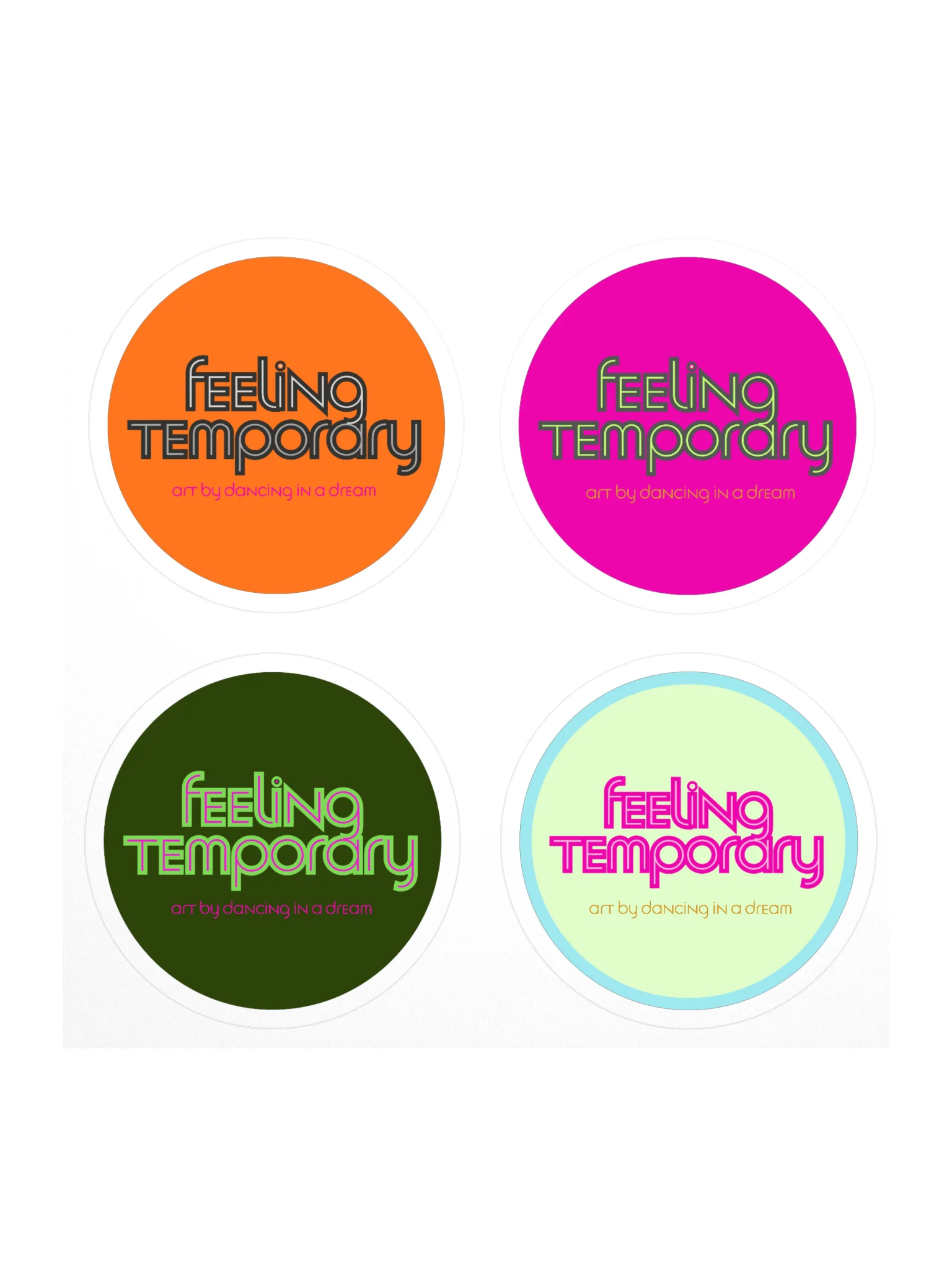 'feeling temporary' stickers | 4 pk product image (1)