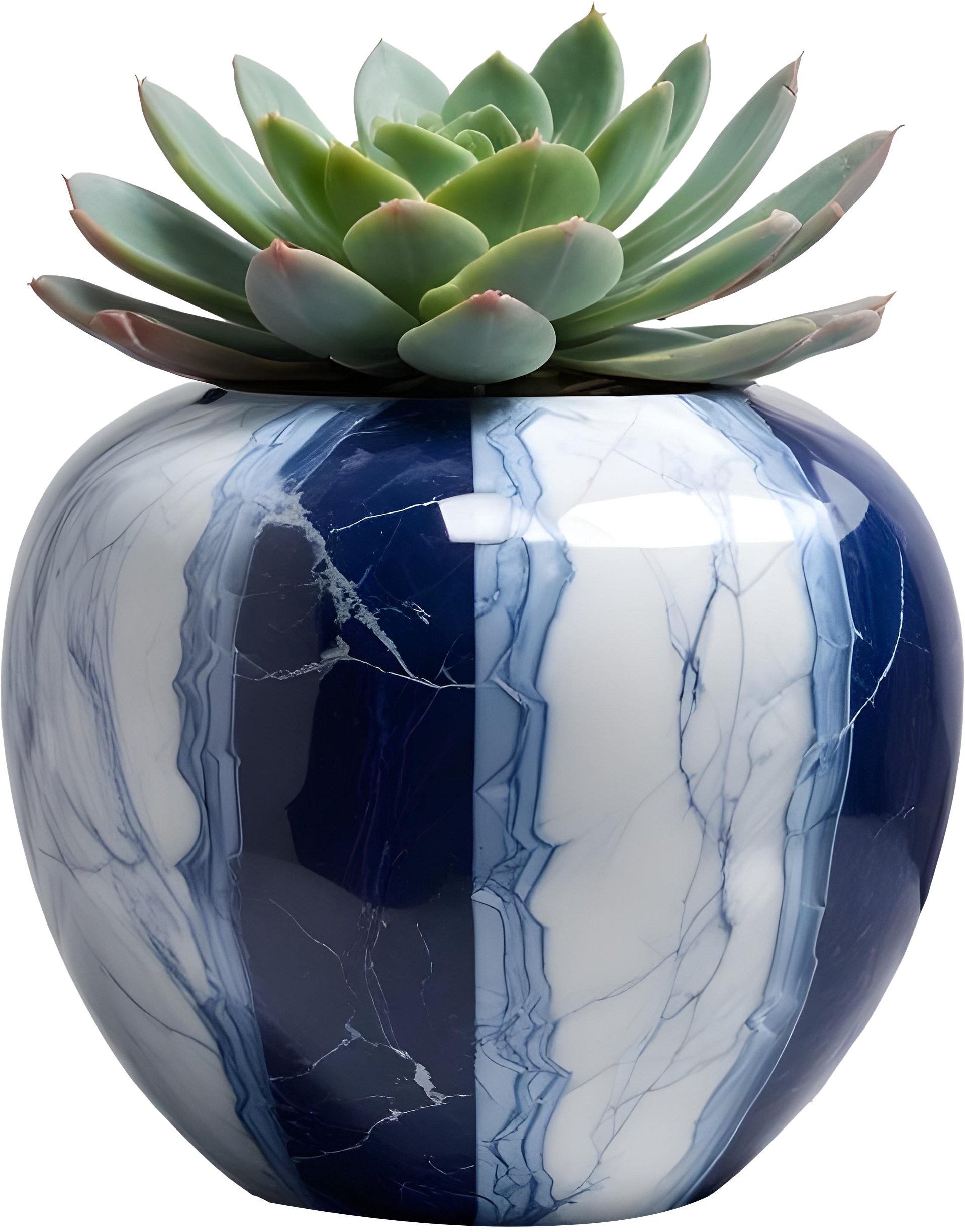 Marble Eternal – Set Sapphire Elegance Vase PNG 2 objects product image (3)