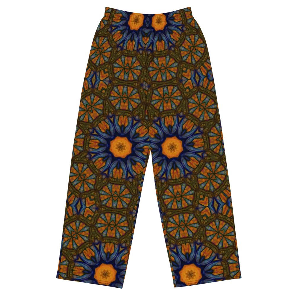 Orange and Blue Sketchy Kaleidoscope Wideleg Pants product image (1)