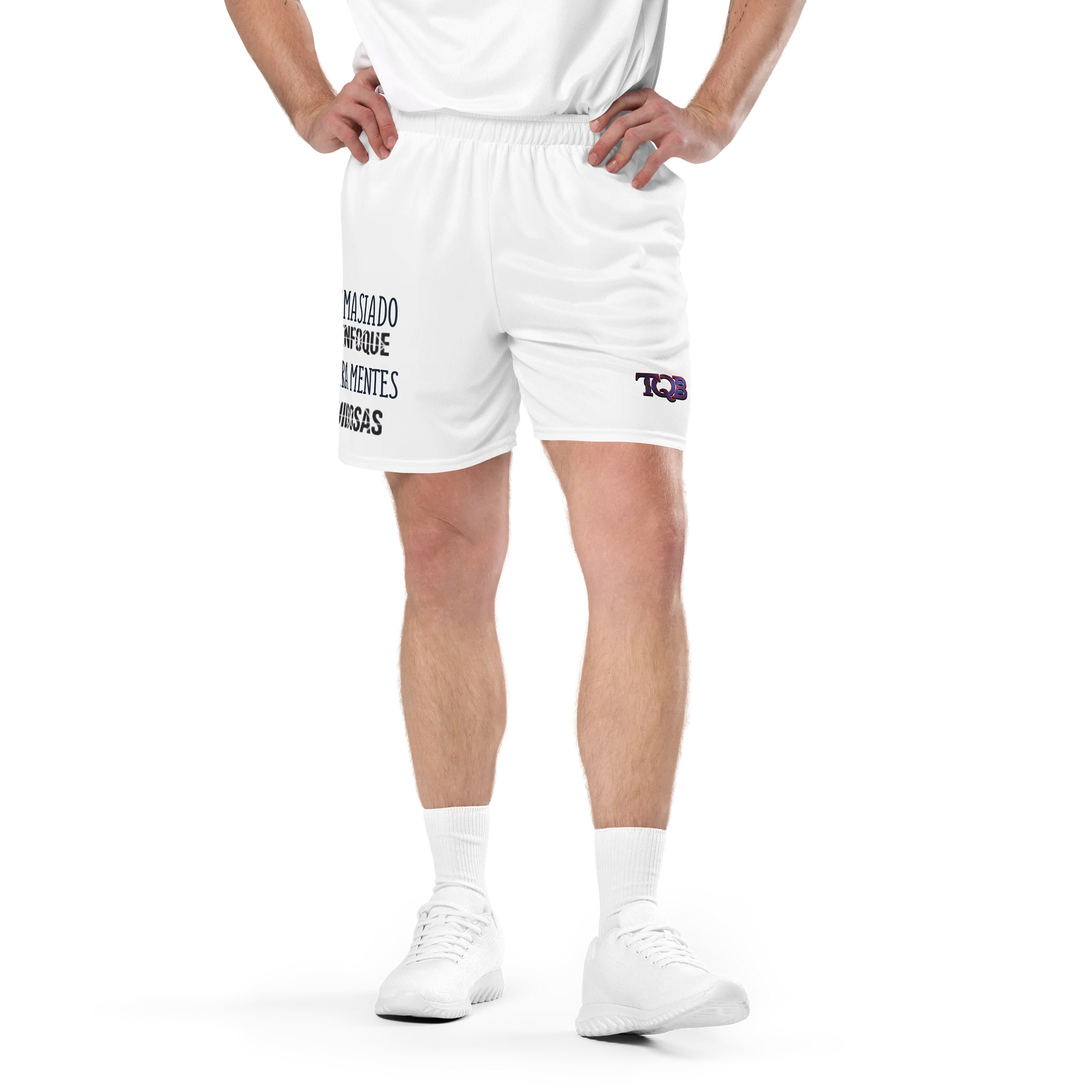All-Over Print Recycled Unisex Mesh Shorts — Stretch & UPF50+ Tranquilo Quieto Brand product image (1)