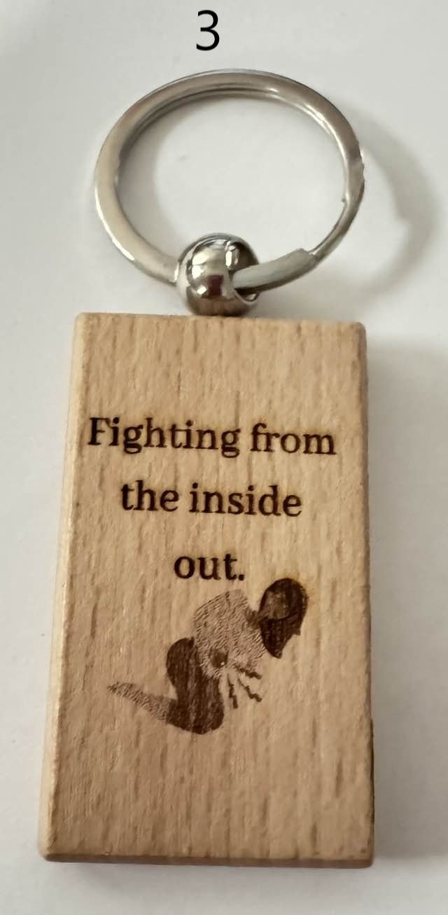 Wooden Engraved Illness Awareness Keychains | Chronic Pain, Cancer, & More (6) product image (3)