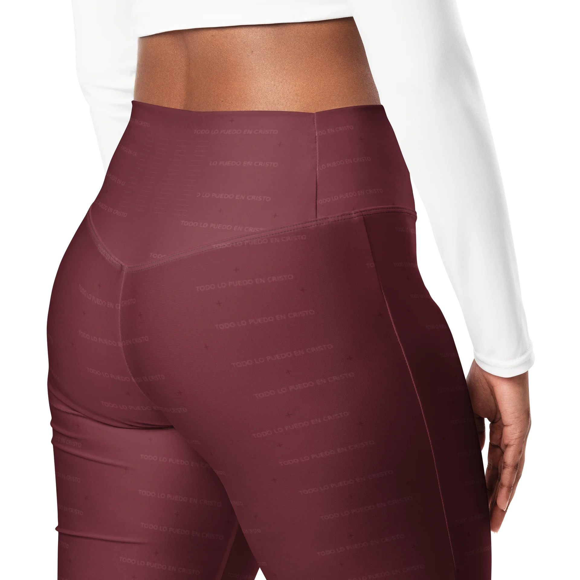 Flare Leggings — Women Who Lift (Burgundy) product image (8)