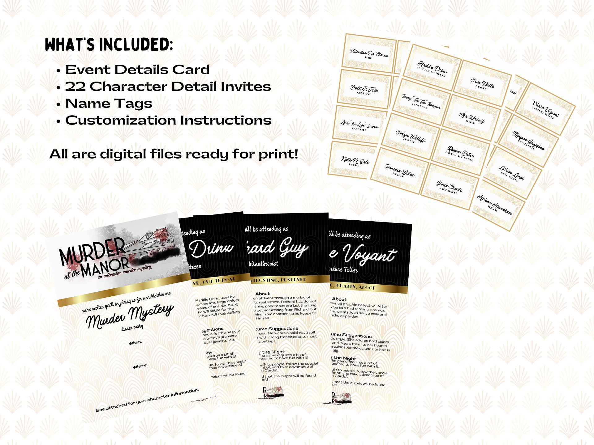 Murder at the Manor - A 1920s Speakeasy Murder Mystery - Invitations Add-On product image (2)