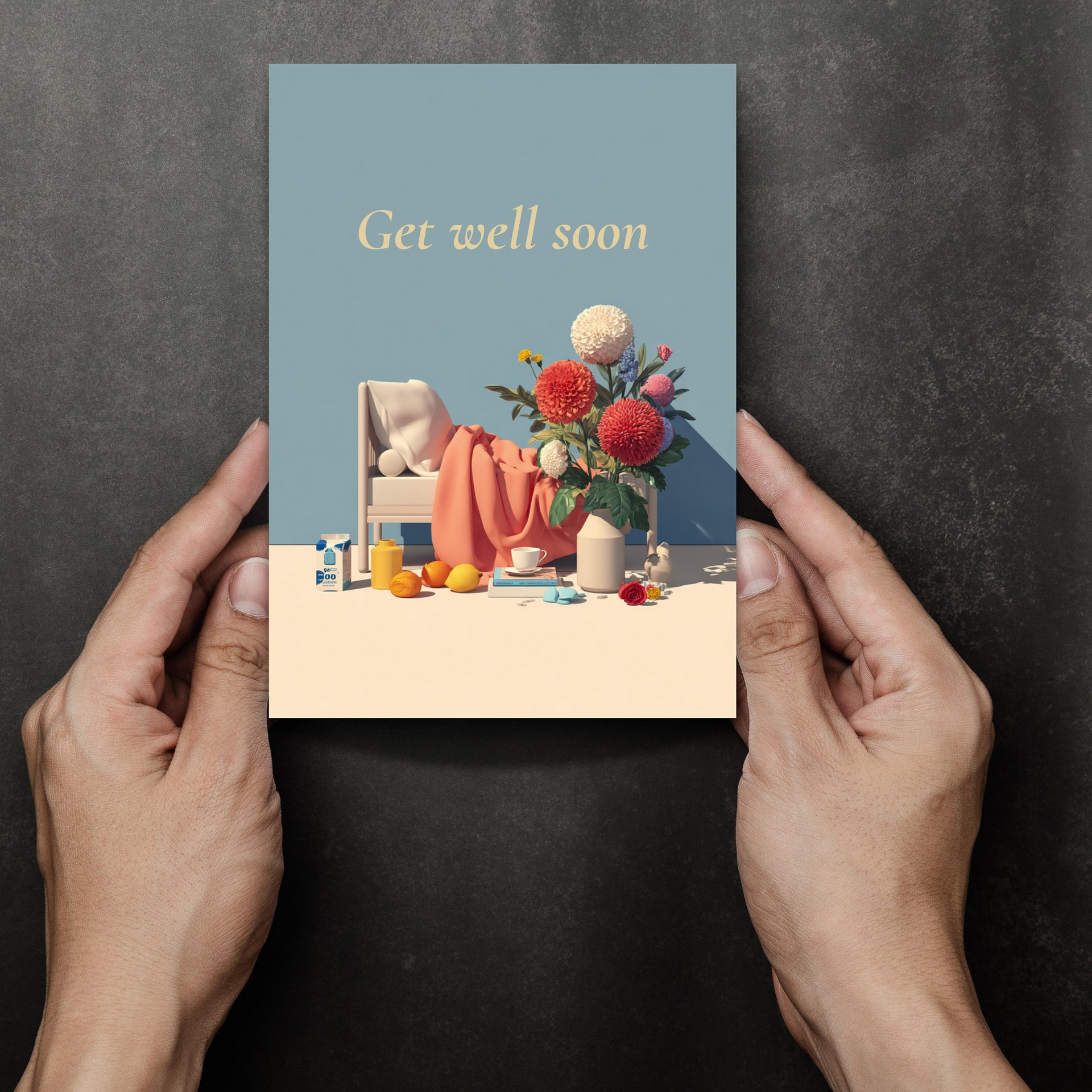 Get Well Soon Card Printable, Elegant Recovery Card, Floral Digital Download product image (3)