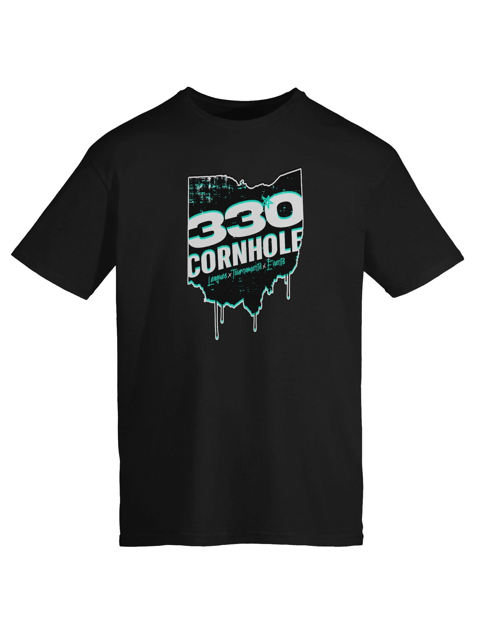 Gildan Softstyle 330 Cornhole Grunge State Outline T-Shirt - Front Logo product image (9)