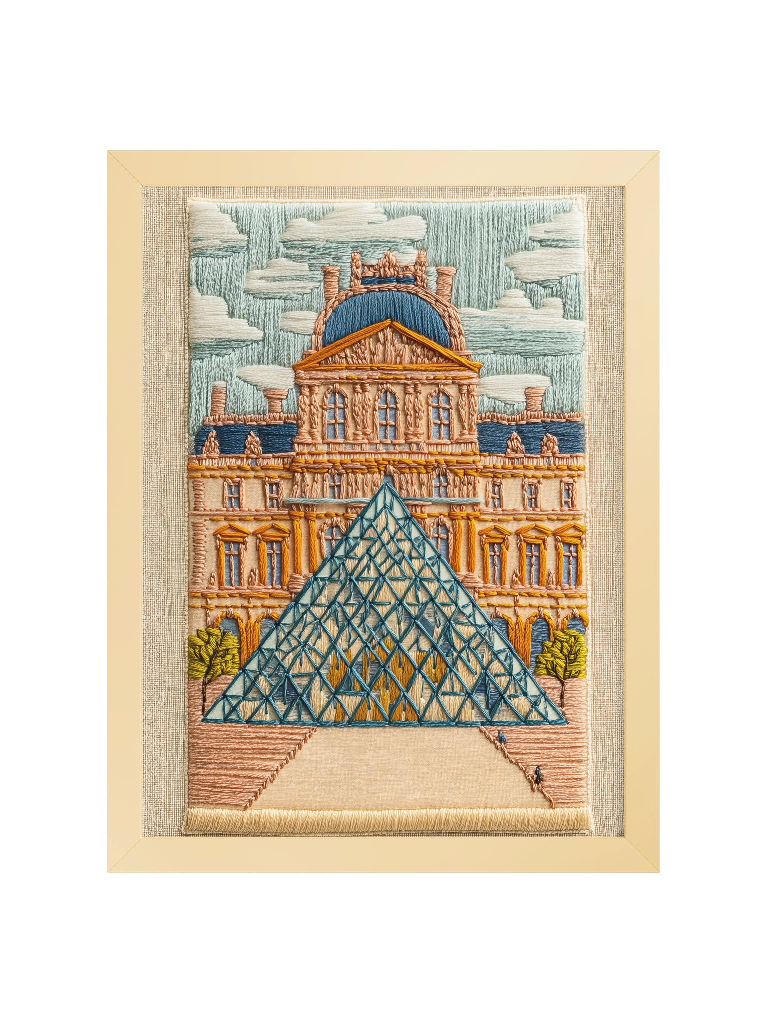 Paris, Art & Afternoon Light | Embroidery-Style Wall Art — Framed Print product image (17)