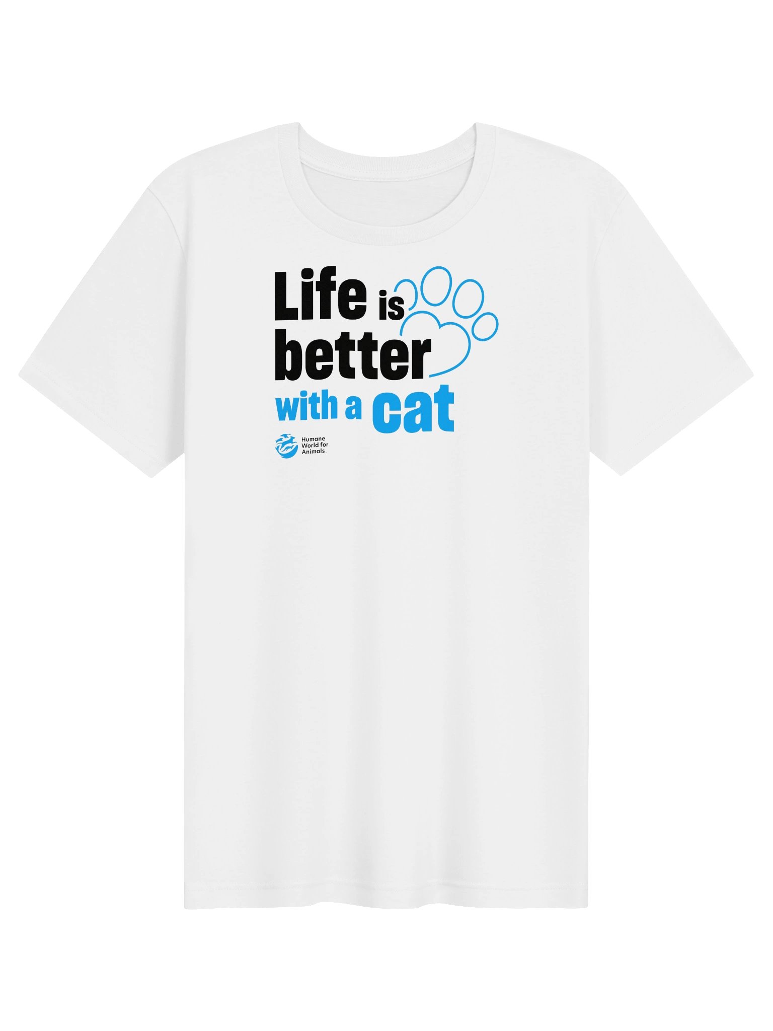 Life is better with a cat - typographic - T-shirt product image (1)