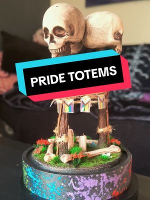 first of the new version of totems, pride themed! 🏳️‍🌈 I've been creating totems for the past four years now and I've decided to make some changes. Whilst they're still not 100% screen accurate, they more closely resemble the in game version and are correctly assembled now with some custom made faux wood effect pieces instead of sticks. I've also gone the extra mile with the skull carving and really elevated them to make them stand out from the previous ones.  themed totems have been a great hit over this past year, so of course I'm going to stay on theme (weyyy) and go with this month's theme of PRIDE. #dbd #deadbydaylight #dbdclips #art #miniatures 