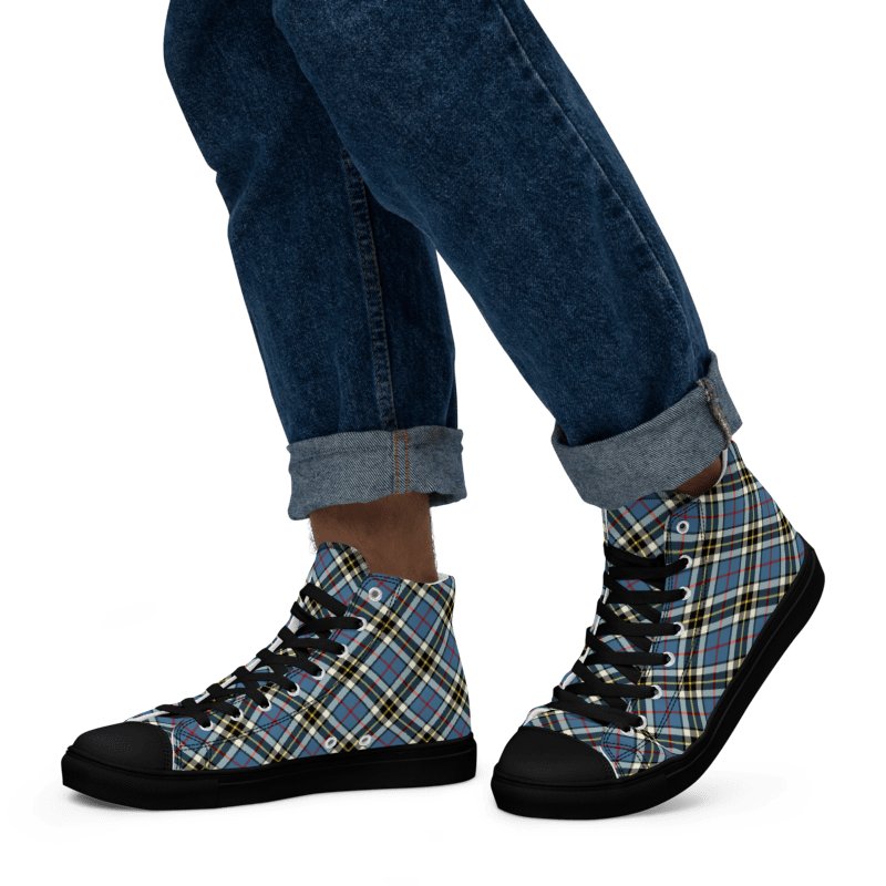 Thompson Blue Tartan Men's High Top Shoes product image (5)
