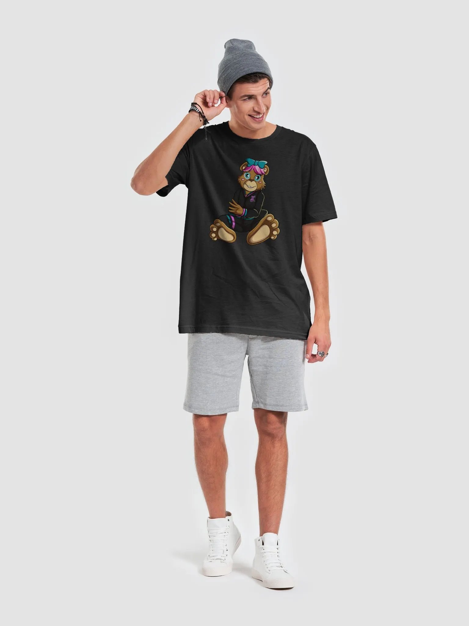 Sitting Girl Bear Bella+Canvas Supersoft T-Shirt product image (1)