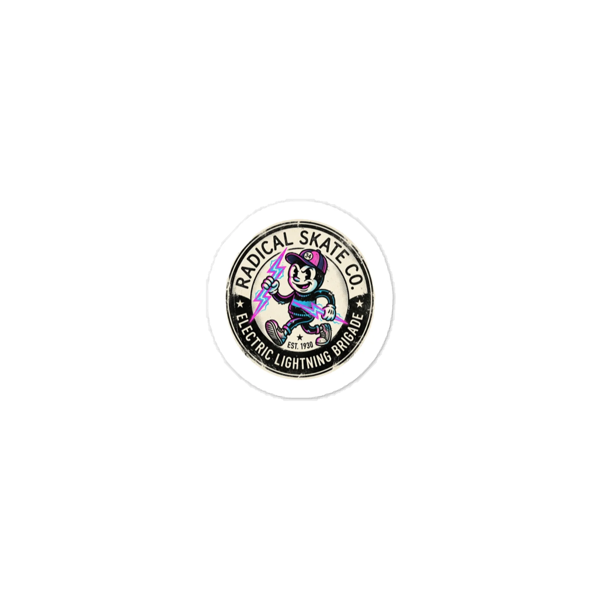 Retro 80s Surfing Skeleton Vintage Skate Sticker product image (1)