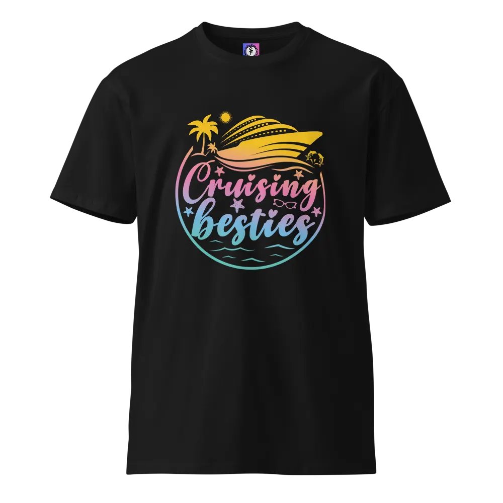 Cruising Besties Sunset Unisex Premium Dark Colours T-Shirt product image (1)