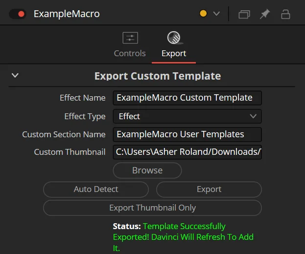 The Macro Exporter Dev Kit | A Davinci Resolve Fusion Node V19+ product image (2)