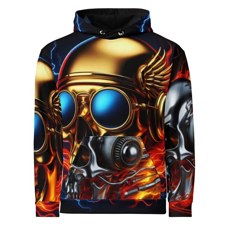 Electric Skull Vision - Unisex Skull Hoodie #56 product image (1)