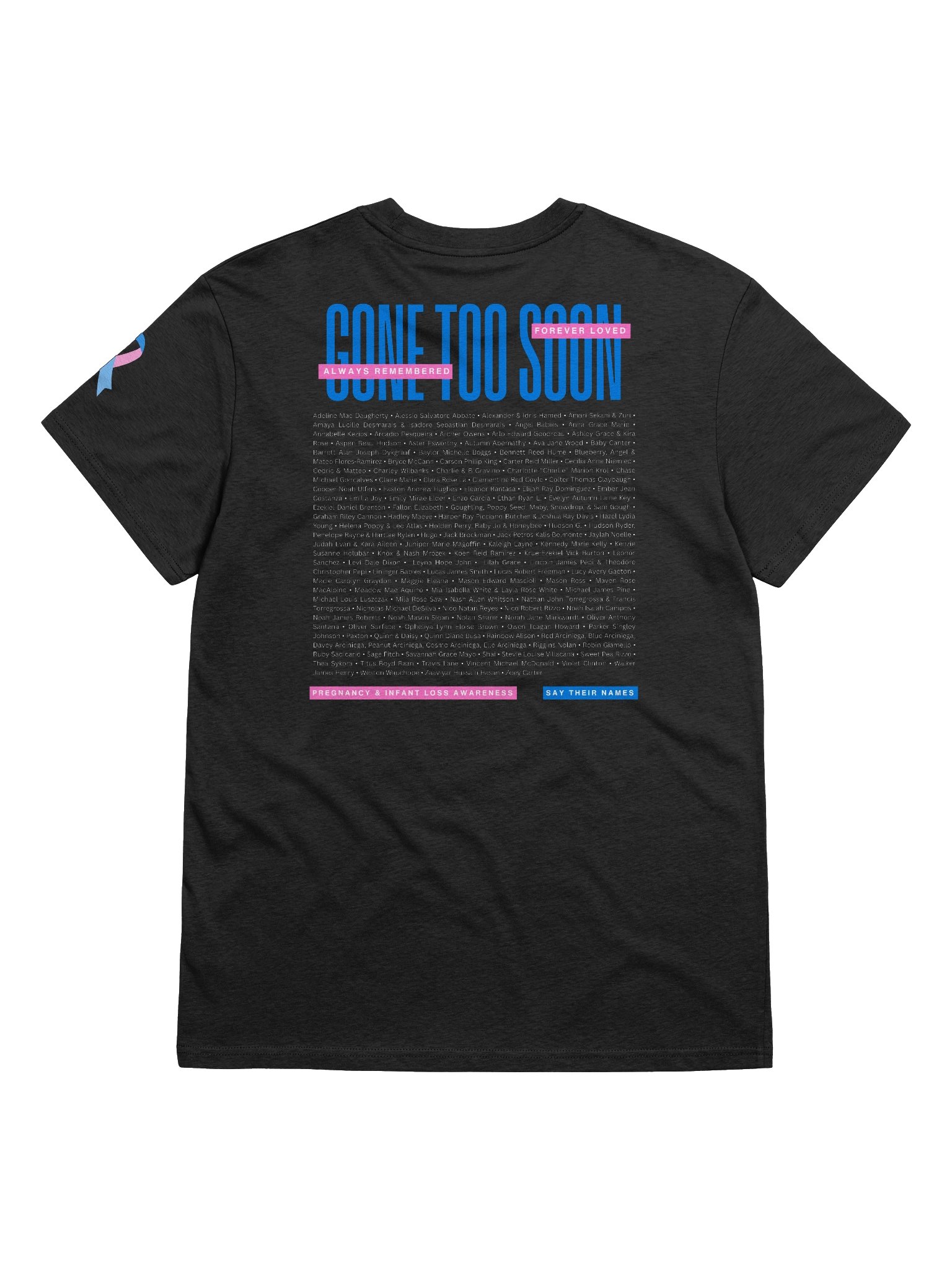 'Gone Too Soon' 2026 Memorial Shirt (organic cotton, dark) product image (3)